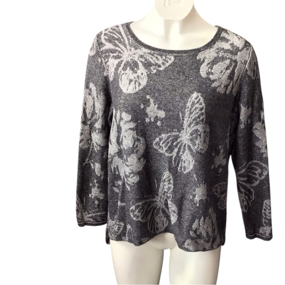 Chico's Black and White Patterned Sweater size 2